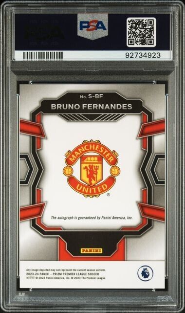 2023-24 PANINI PRIZM PREMIER LEAGUE SIGNATURES Bruno Fernandes SBF Gem Mint 10