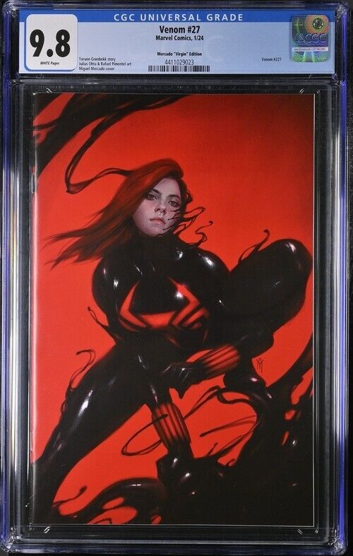 VENOM #27 MIGUEL MERCADO EXCLUSIVE VIRGIN VARIANT CGC 9.8 (2023)