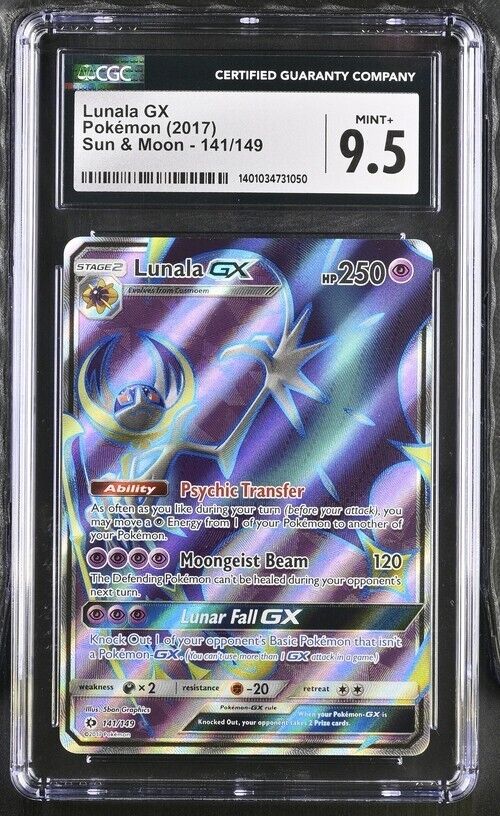 Pokemon Lunala GX 141/149 Sun & Moon English Ultra Rare Mint+ 9.5 (2017)