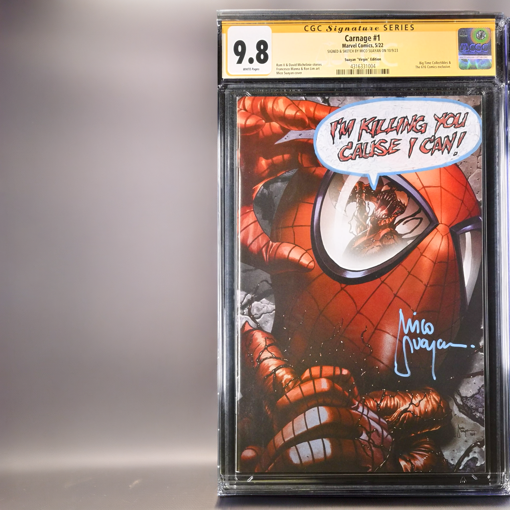 Carnage 1 Suayan Virgin Edition CGC 9.8 SIGNED & SKETCH BY MICO SUAYAN