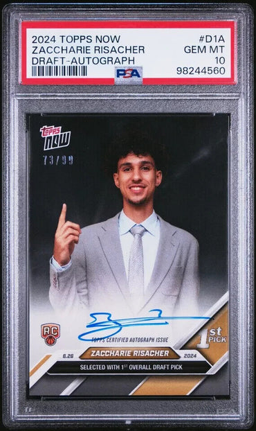 2024 TOPPS NOW DRAFT D1A ZACCHARIE RISACHER AUTOGRAPH PSA 10 /99