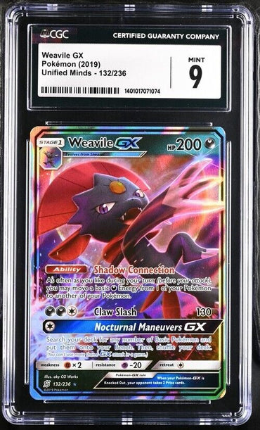 Pokemon Weavile GX 132/236 Unified Minds English Ultra Rare 9 (2019)