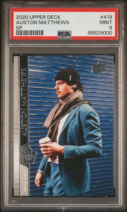 2020 UPPER DECK HOCKEY 419 AUSTON MATTHEWS SP PSA 9