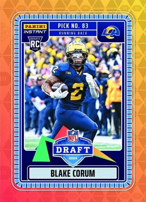 2024 NFL Panini Instant NFL DRAFT NIGHT #29 BLAKE CORUM LA RAMS ROOKIE