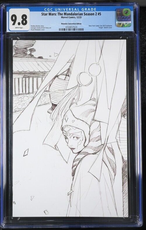 Star Wars: The Mandalorian Season 2 #5 -CGC 9.8-Peach Momoko Virgin Sketch(2023)