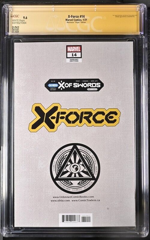 X-Force #14, Virgin, Signed by Marco Mastrazzo 9.6