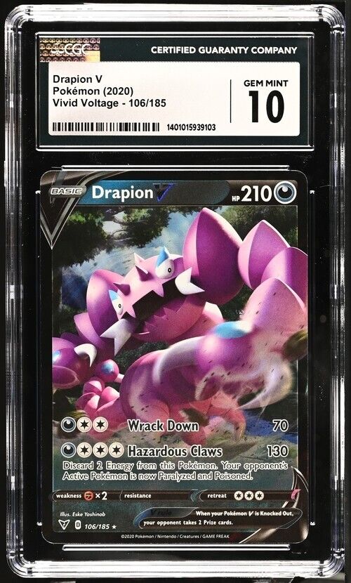 Pokemon Drapion V 106/185 Vivid Voltage English Gem Mint 10 (2020)