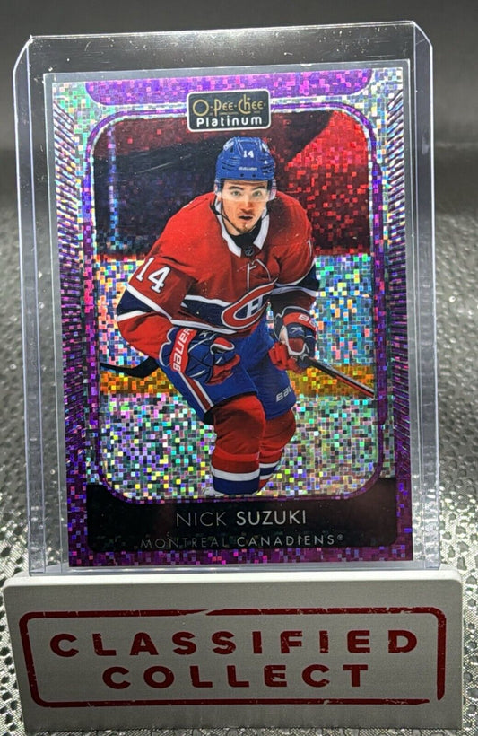 2021-22 O-Pee-Chee Platinum Hockey Nick Suzuki Violet Pixels /299