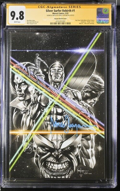 Marvel Silver Surfer Rebirth 1 Sketch Cover Auto & Sketch Suayan CGC 9.8