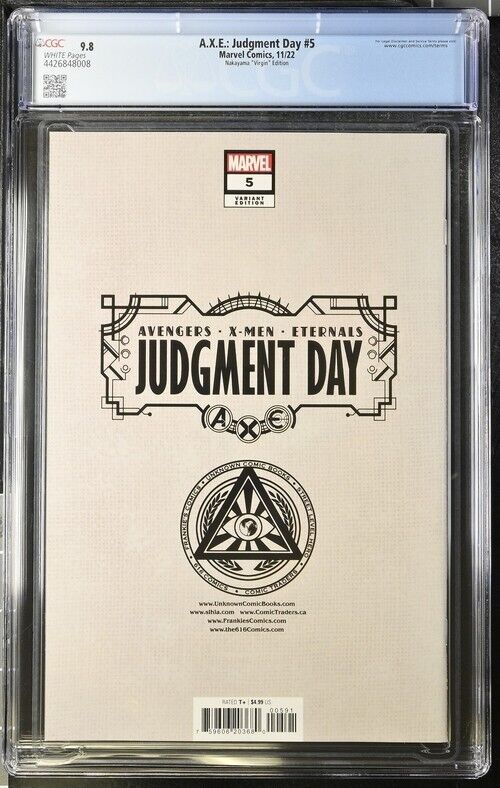 A.X.E.: Judgment Day #5 Nakayama "Virgin" Edition CGC 9.8 (2022)