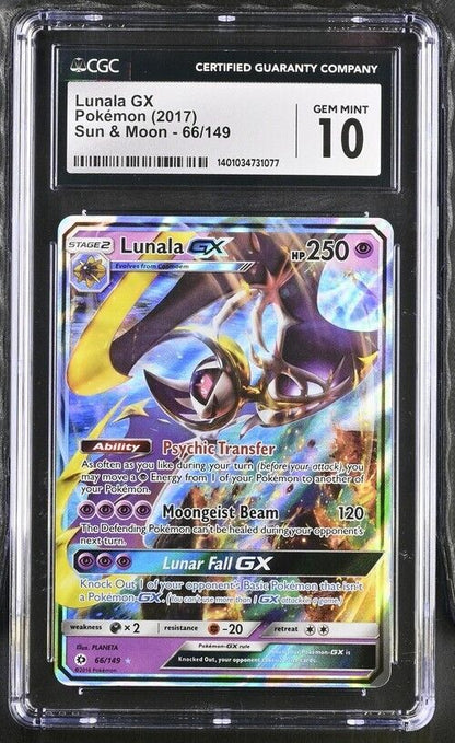 Pokemon Lunala GX 66/149 Sun & Moon English Ultra Rare Gem Mint 10 (2017)