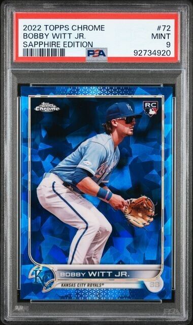 2022 TOPPS CHROME SAPPHIRE EDITION Bobby Witt Jr. #72 Mint 9