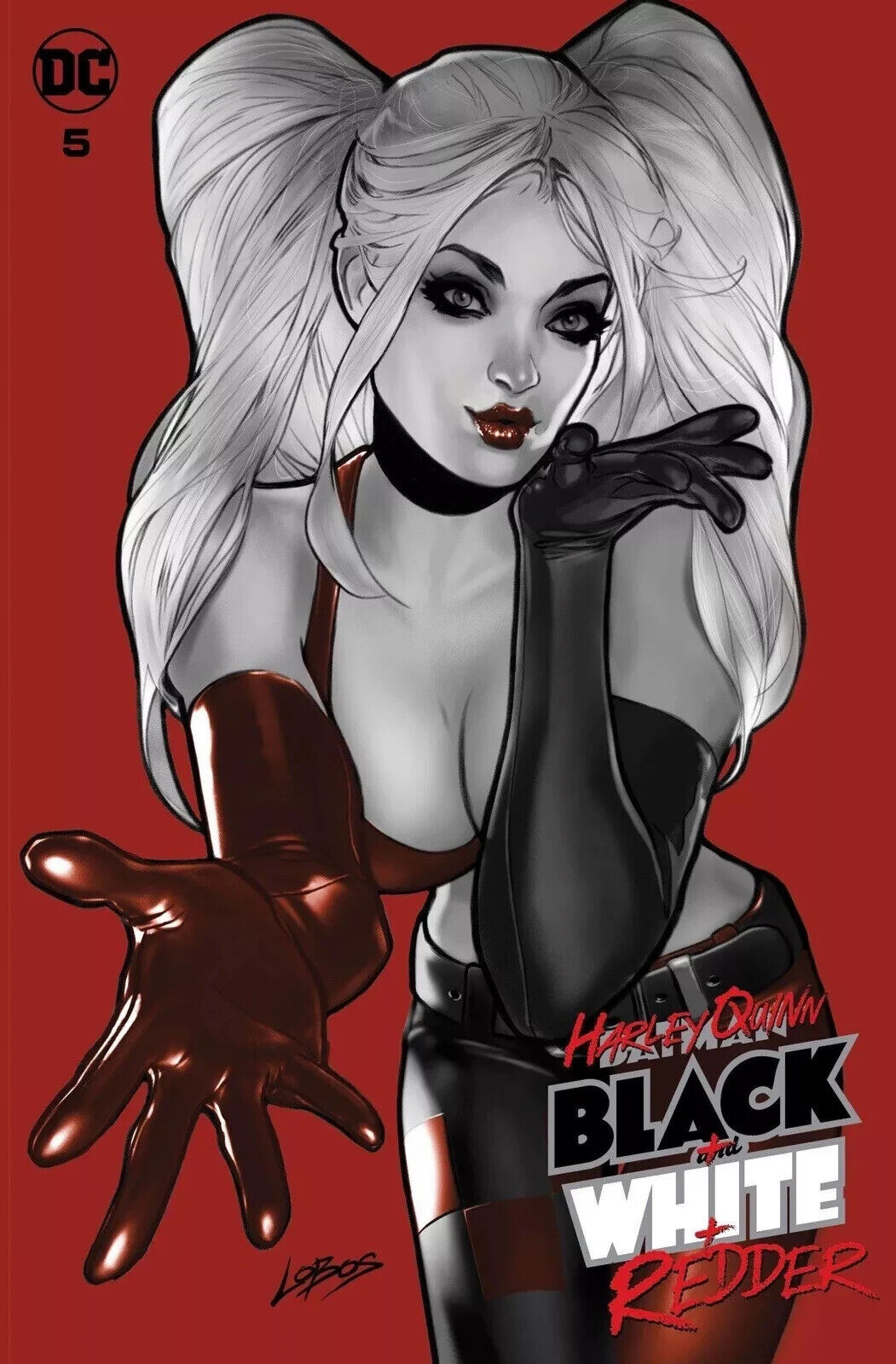 Harley Quinn Black, White and Redder 5 Lobos Trade Dress Variant