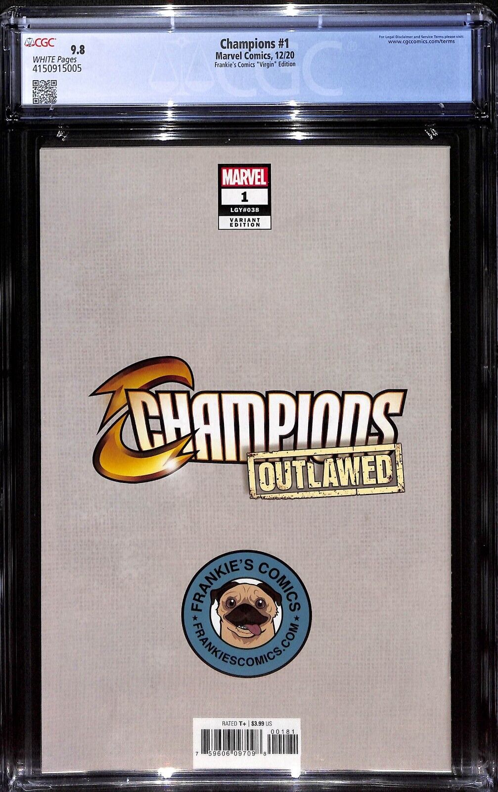 Champions #1 Frankie's Comics ""Virgin"" Edition CGC 9.8 (2020)