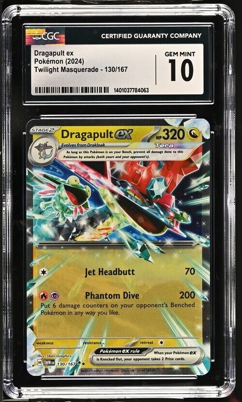 Pokemon Dragapult ex 130/167 Twilight Masquerade-TWM EN English Gem Mint 10 2024