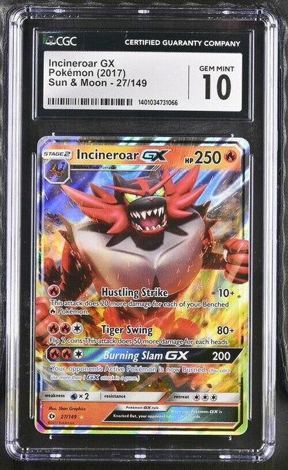 Pokemon Incineroar GX 27/149 Sun & Moon English Ultra Rare Gem Mint 10 (2017)