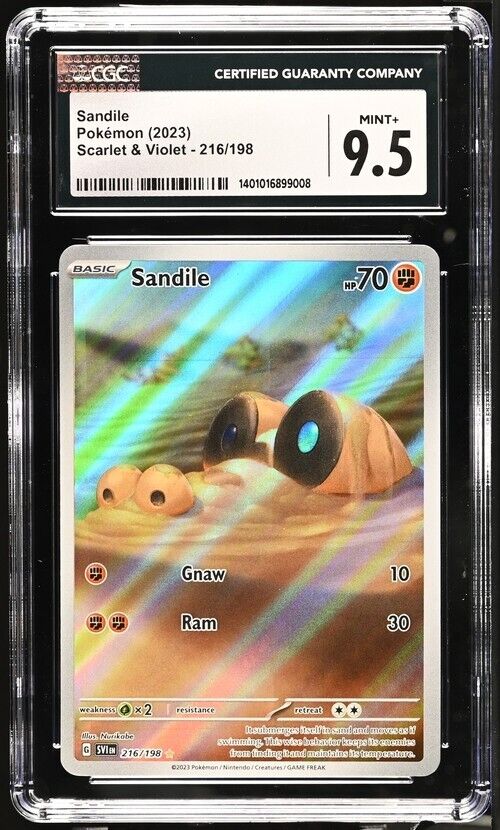 Pokemon Sandile 216/198 Scarlet & Violet - SV1EN English Mint+ 9.5 (2023)