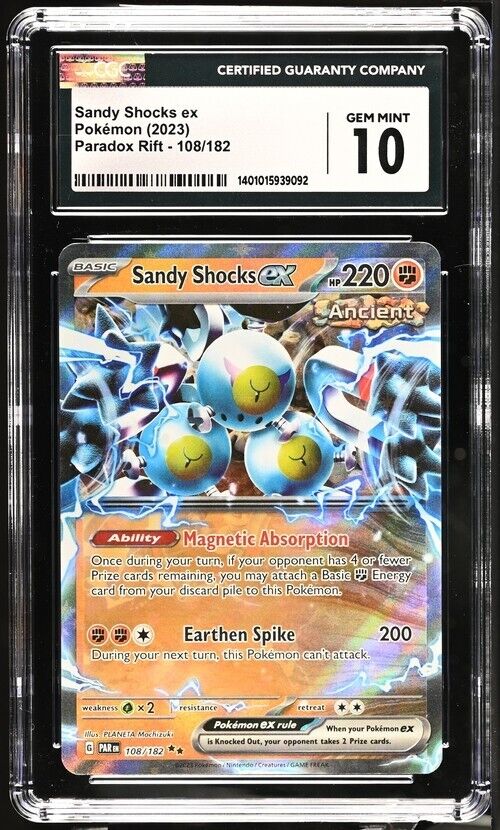 Pokemon Sandy Shocks ex 108/182 Paradox Rift - PAR EN English Gem Mint 10 (2023)