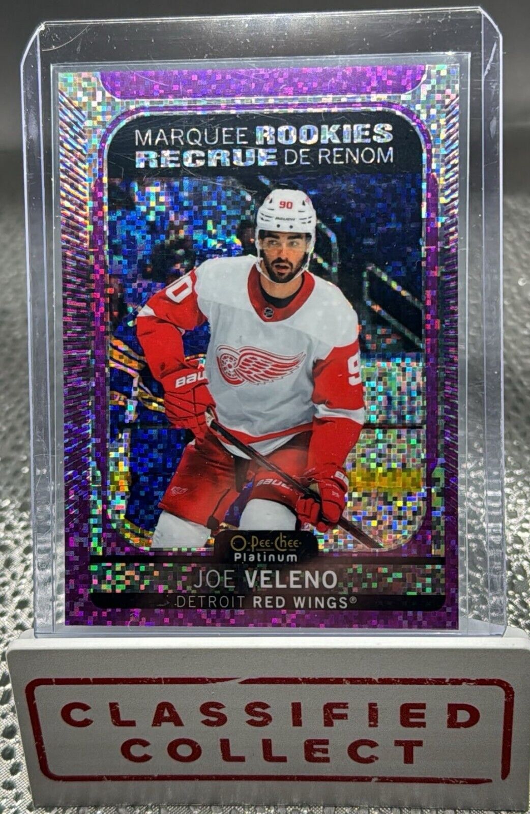 2021-22 O-Pee-Chee Platinum Hockey Joe Veleno Rookie RC Violet Pixels /299