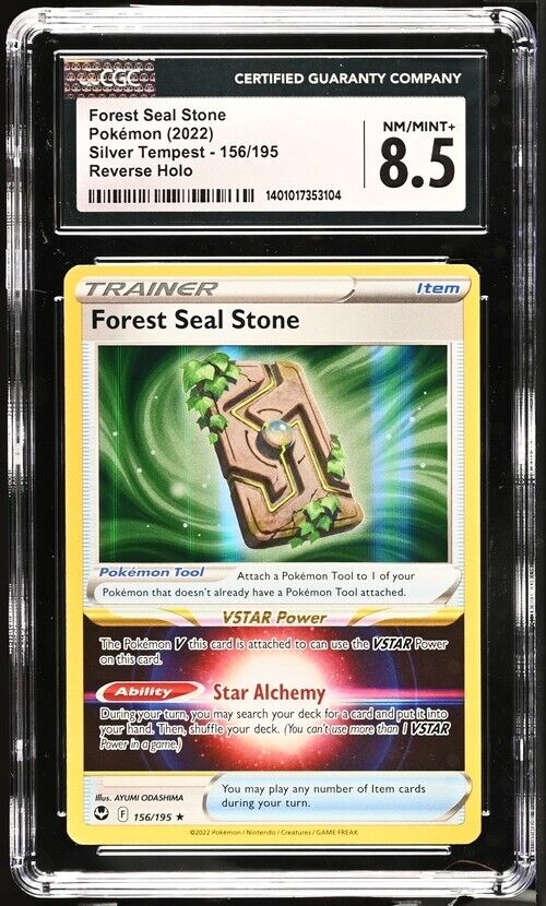 Pokemon Forest Seal Stone 156/195 Silver Tempest English Holo Rare 8.5 (2022)