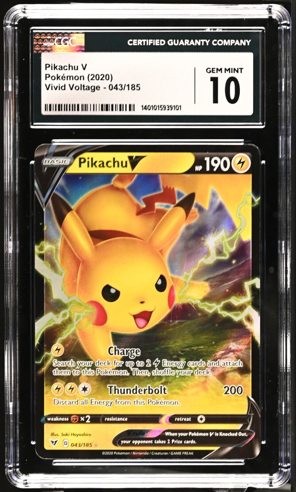 Pokemon Pikachu V 043/185 Vivid Voltage English Gem Mint 10 (2020)