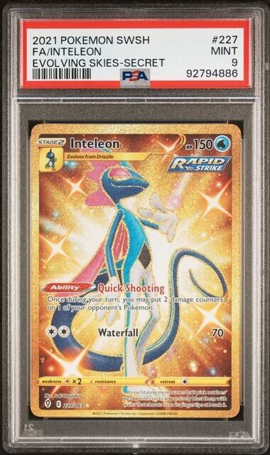 Pokemon Inteleon 227 Sword & Shield Evolving Skies English Mint 9 (2021)