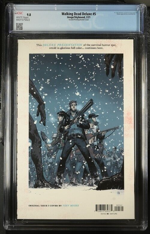 Walking Dead Deluxe #5 Second Printing/Sketch Cover CGC 9.8 (2021)