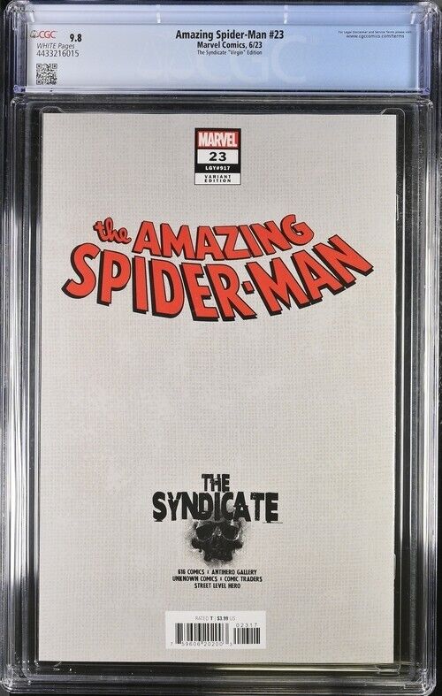 Amazing Spider-Man #23 The Syndicate ""Virgin"" Edition CGC 9.8 (2023)