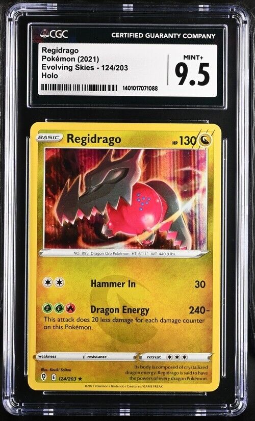 Pokemon Regidrago 124/203 Evolving Skies English Mint+ 9.5 (2021)