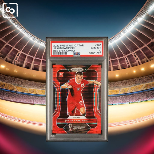 2022 PANINI PRIZM WORLD CUP QATAR JAKUB KAMINSKI 165 RED BREAKAWAY PSA 10 /99