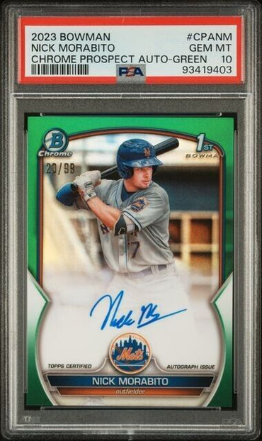 2023 BOWMAN CHROME PROSPECT AUTOGRAPHS Nick Morabito /99 Gem Mint 10