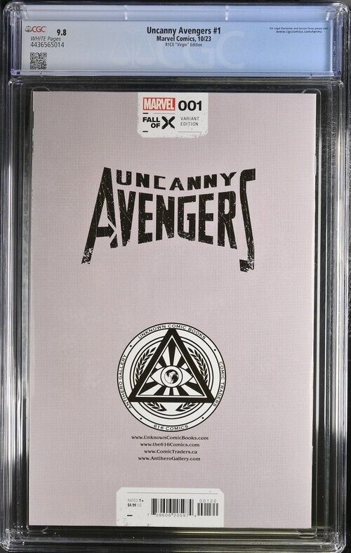 Uncanny Avengers #1 R1C0 "Virgin" Edition CGC 9.8 (2023)