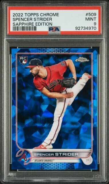 2022 TOPPS CHROME SAPPHIRE EDITION Spencer Strider #509 Mint 9