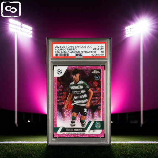 2022-23 TOPPS CHROME UEFA RODRIGO RIBEIRO 194 PINK MINI DIAMOND PSA 10 /175