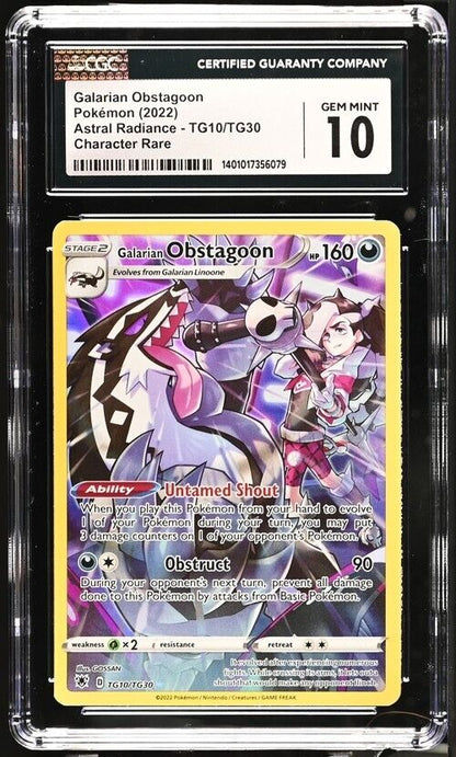 Pokemon Galarian Obstagoon TG10/TG30 Astral Radiance  English Gem Mint 10 (2022)