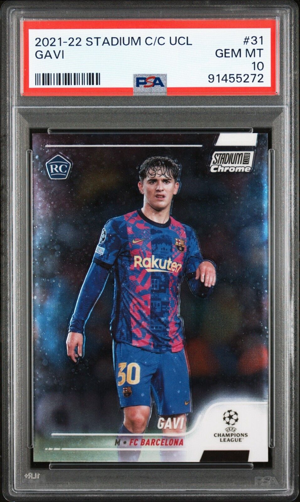 2021-22 TOPPS STADIUM CLUB CHROME UEFA GAVI 31 PSA 10