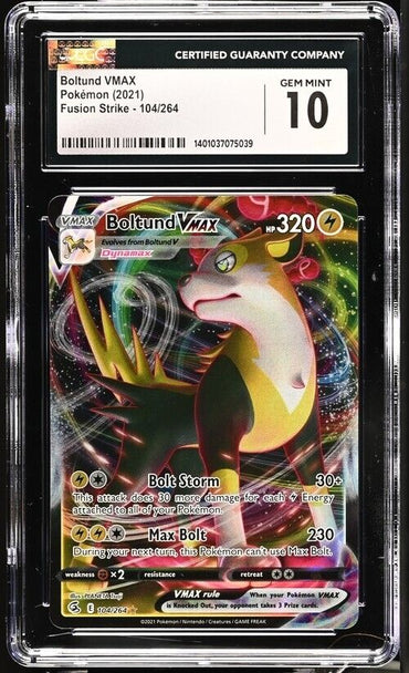 Pokemon Boltund VMAX 104/264 Fusion Strike English Gem Mint 10 (2021)