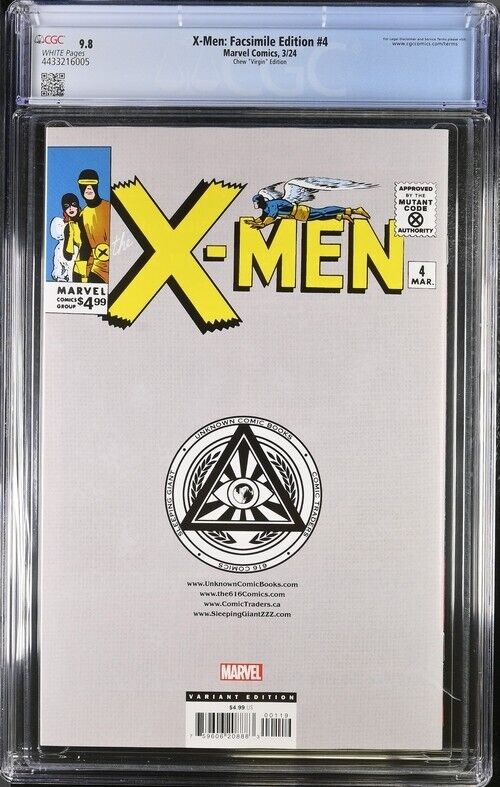 X-Men: Facsimile Edition #4 Chew ""Virgin"" Edition CGC 9.8 (2024)