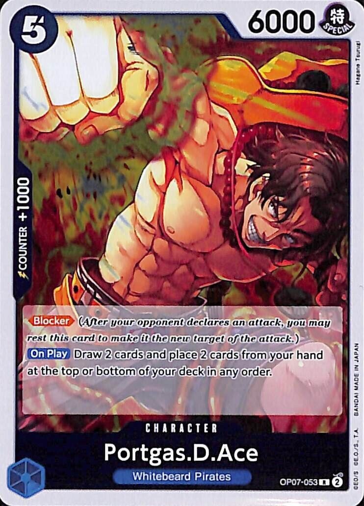 Portgas.D.Ace OP07-053 Parallel R Foil English One Piece Card Game