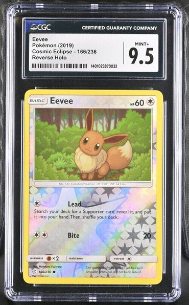 Pokemon Eevee 166/236 Cosmic Eclipse English Mint+ 9.5 (2019)