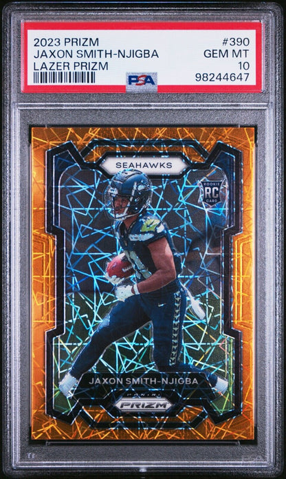 2023 PANINI PRIZM 390 JAXON SMITH-NJIGBA LAZER PRIZM GEM MINT 10