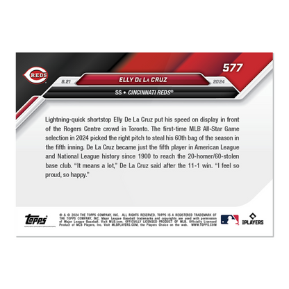 "PRESALE" Elly De La Cruz - 2024 MLB TOPPS NOW Card 577 "PRESALE"