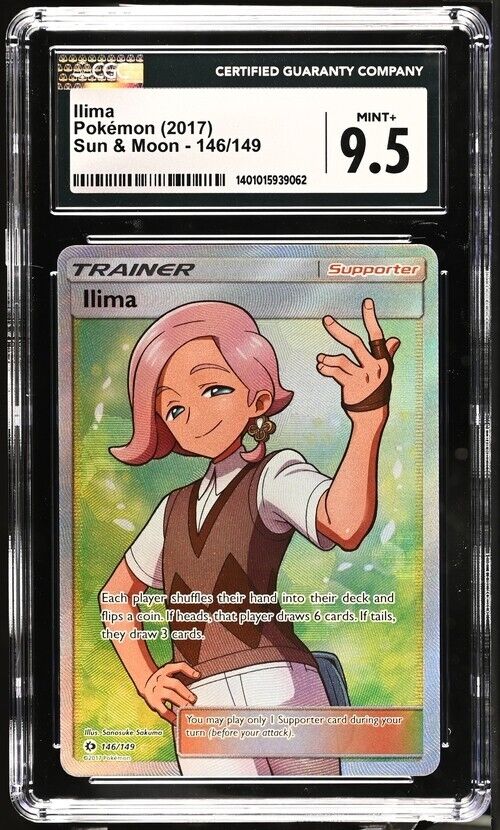 Pokemon Ilima 146/149 Sun & Moon English Ultra Rare Mint+ 9.5 (2017)