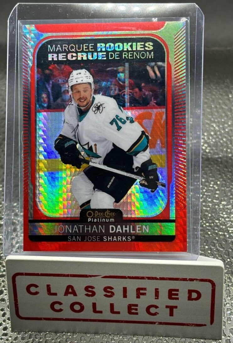 2021-22 O-Pee-Chee Platinum Premier Jonathan Dahlen Red Prism Rookie /199