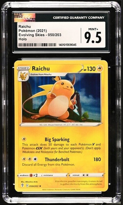 Pokemon Raichu 050/203 Evolving Skies English Mint+ 9.5 (2021)