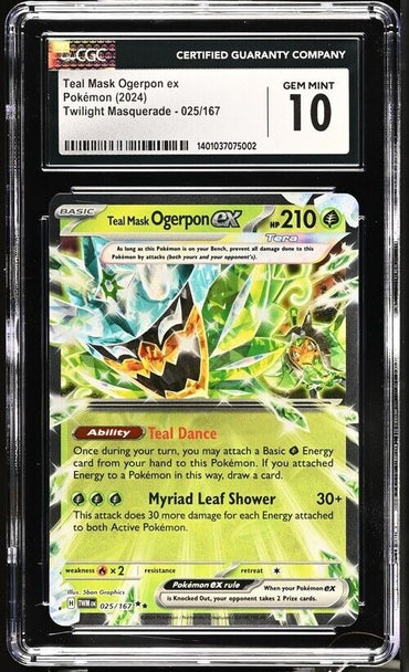 Pokemon Teal Mask Ogerpon ex 025/167 TWM EN English Gem Mint 10 (2024)