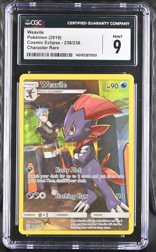 Pokemon Weavile 238/236 Cosmic Eclipse English Secret Rare 9 (2019)