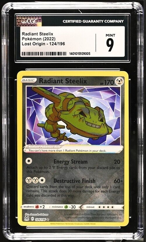 Pokemon Radiant Steelix 124/196 Lost Origin English 9 (2022)