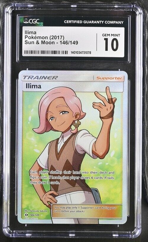 Pokemon Ilima 146/149 Sun & Moon English Ultra Rare Gem Mint 10 (2017)