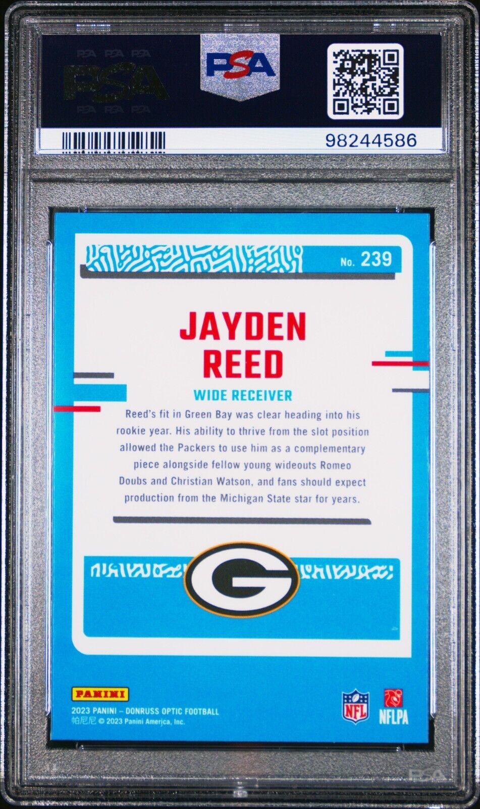 2023 PANINI DONRUSS OPTIC 239 JAYDEN REED MINT 9